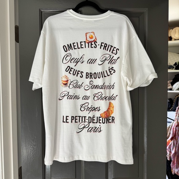 Stradivarius White Tee with Tan Skirt - Picture 3 of 4